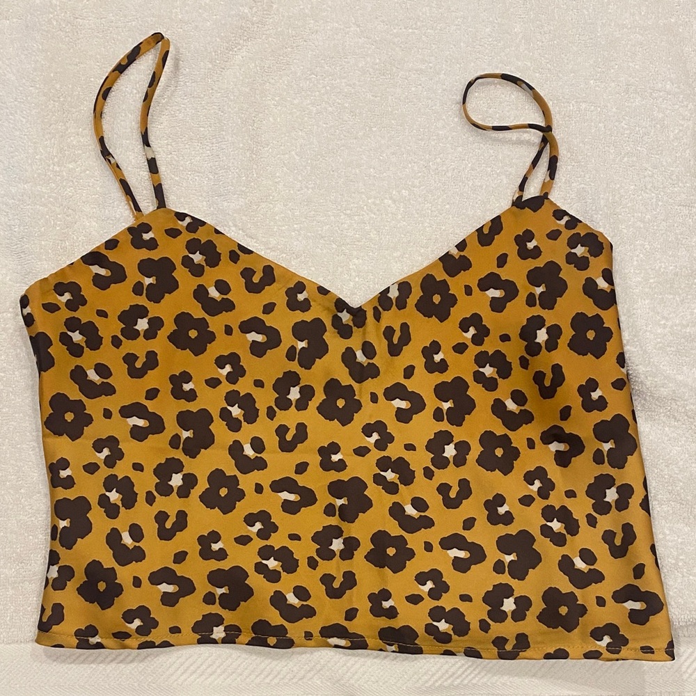Mustard and Black Floral Camisole